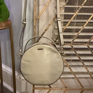 Brahmin Round Crossbody Bag in Light Beige